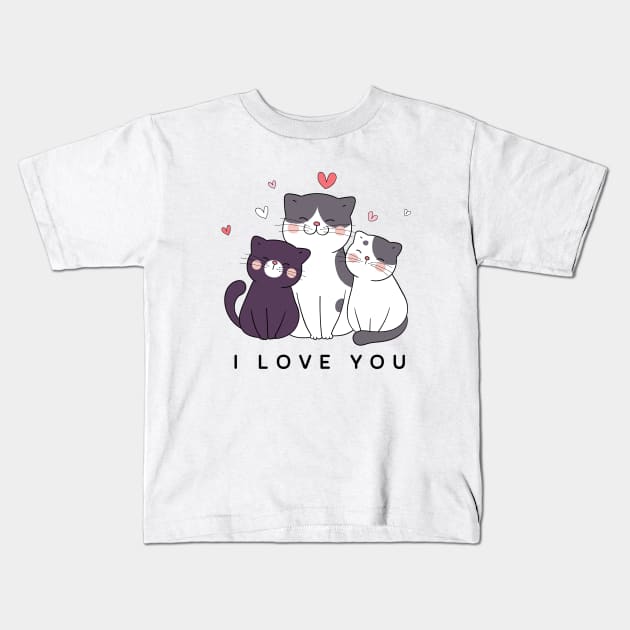 Cats Love Kids T-Shirt by Proway Design